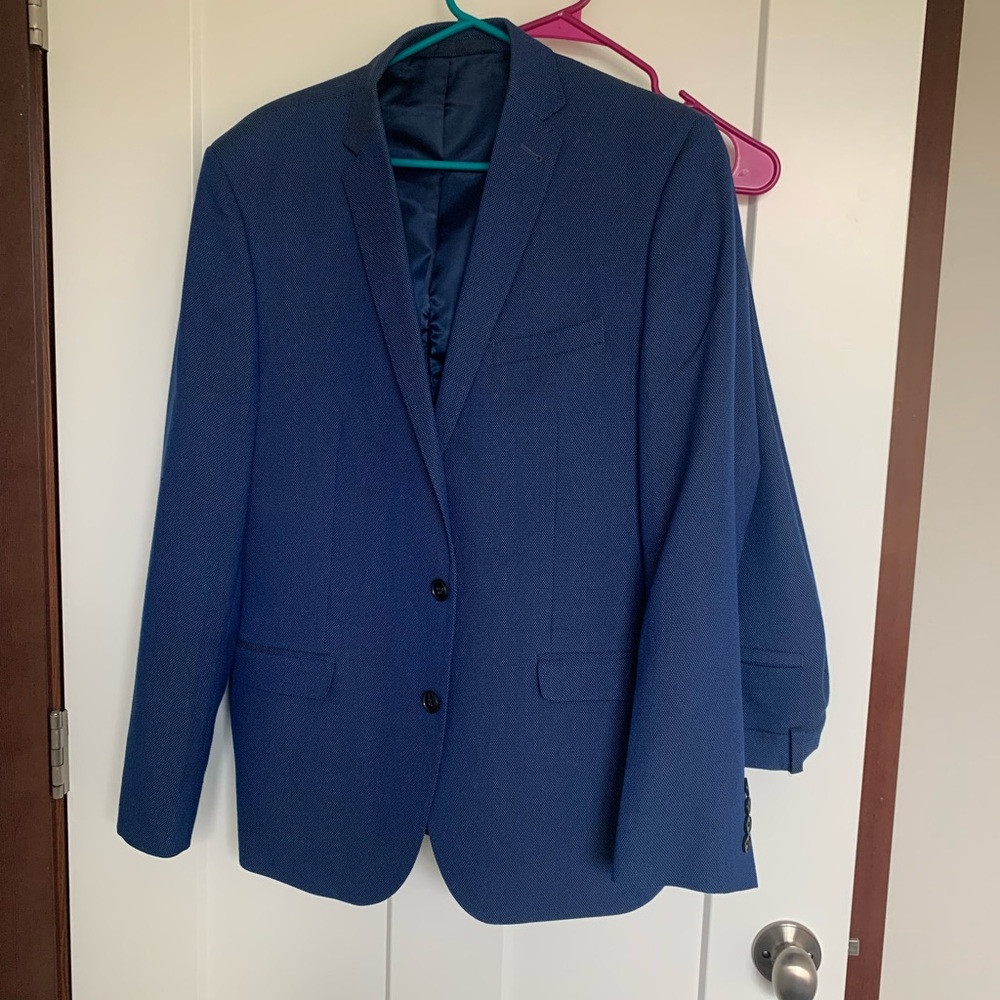 Blue Men Suit 40R - modern stretch fit